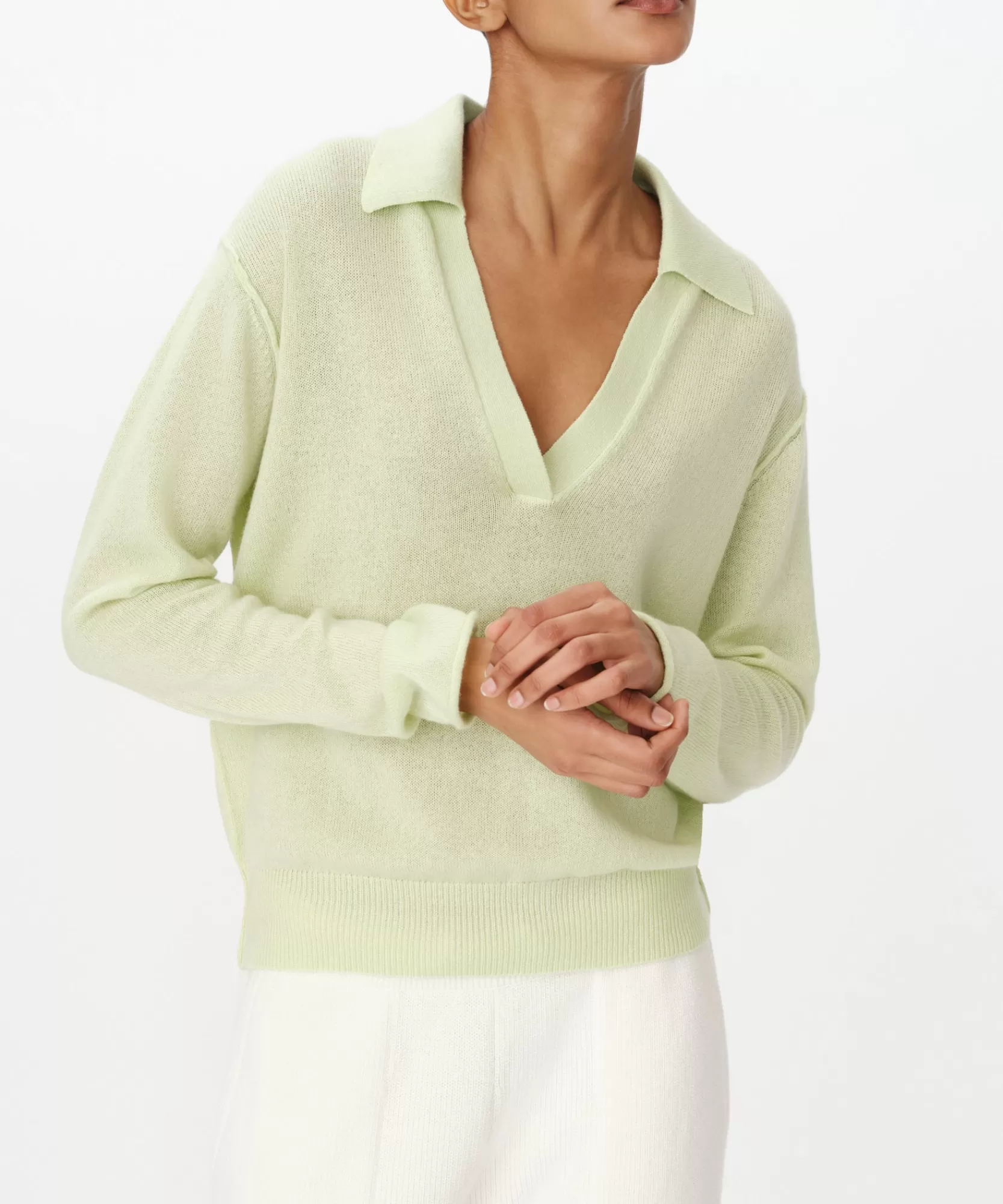 Women ATM Anthony Thomas Melillo Sweats | Sweaters & Cardigans | Cashmere Oversized Polo Sweater -