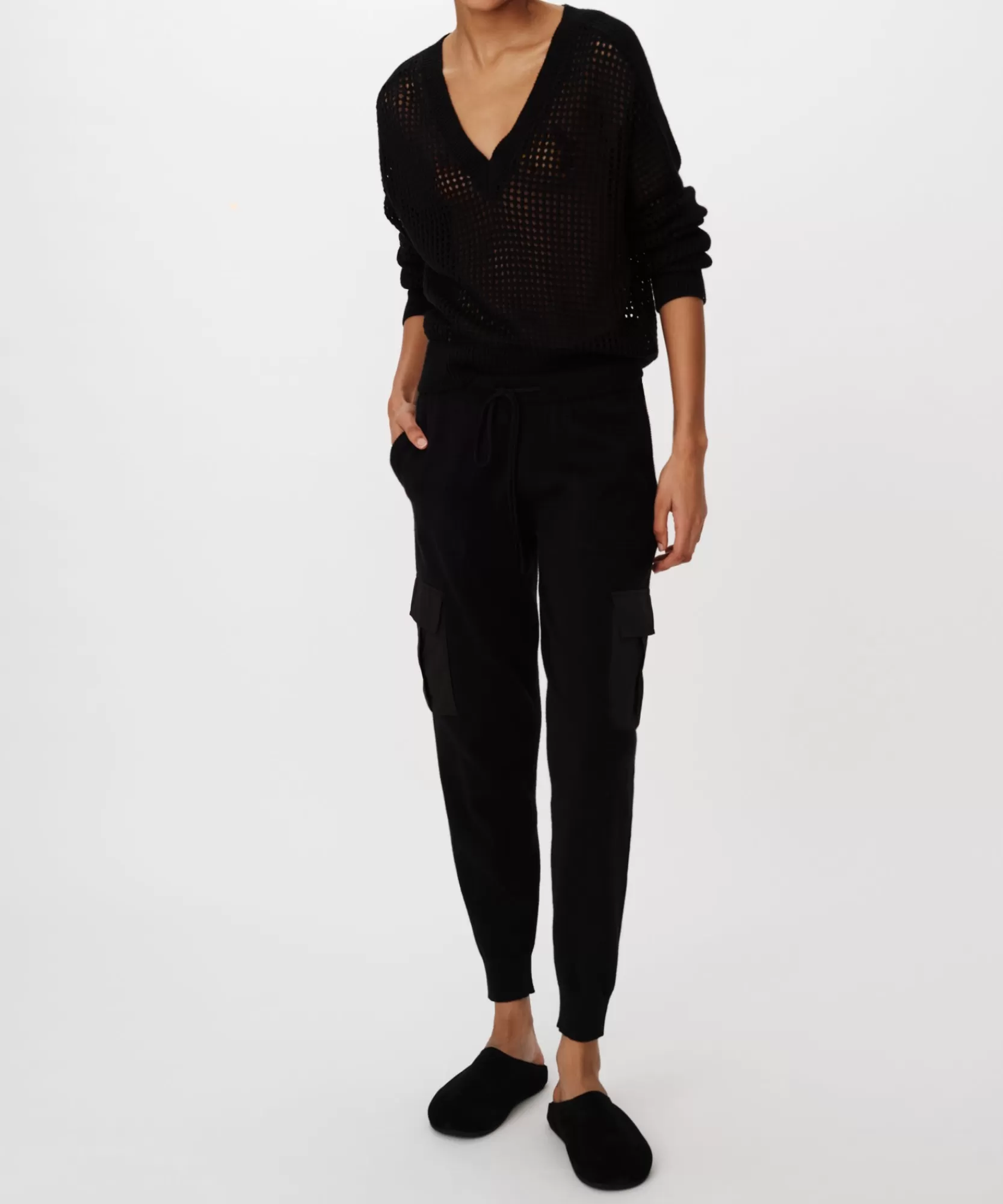 Women ATM Anthony Thomas Melillo Pants & Jumpsuits | Cotton Cashmere Mixed Media Cargo Pant -