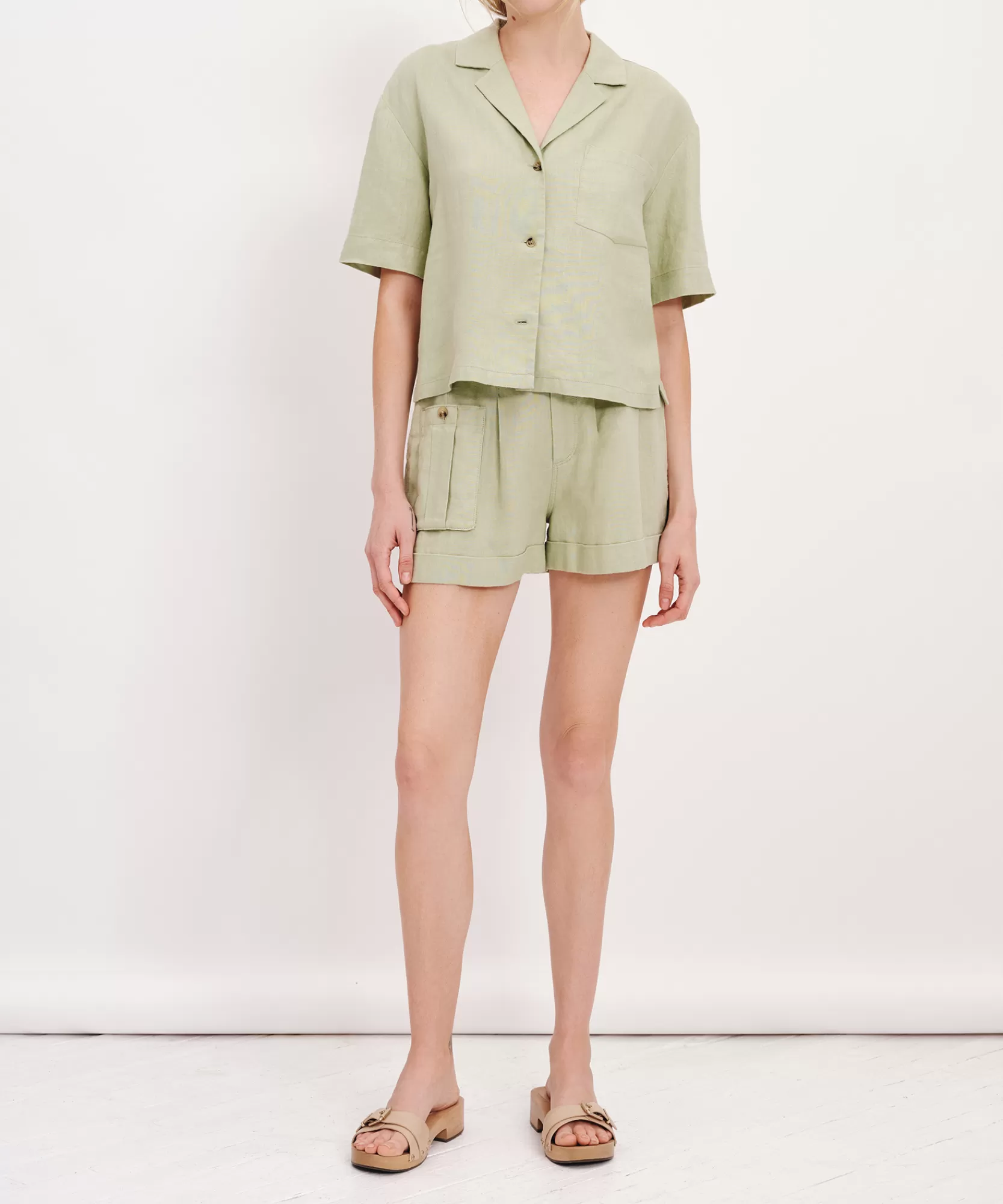 Women ATM Anthony Thomas Melillo Skirts & Shorts | Heavyweight Linen High Waisted Shorts -