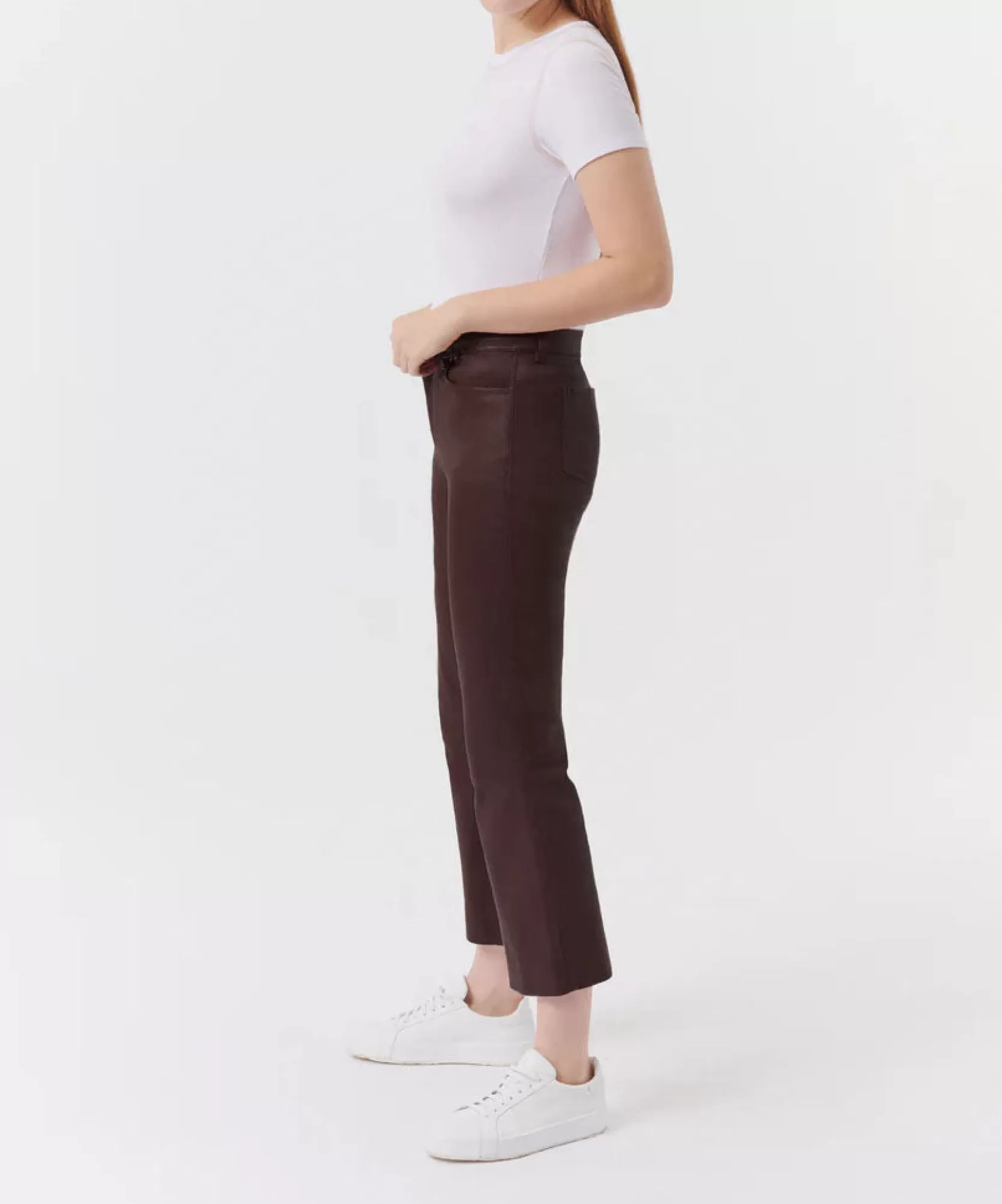 Women ATM Anthony Thomas Melillo Pants & Jumpsuits | Leather Cropped Flare Pant -