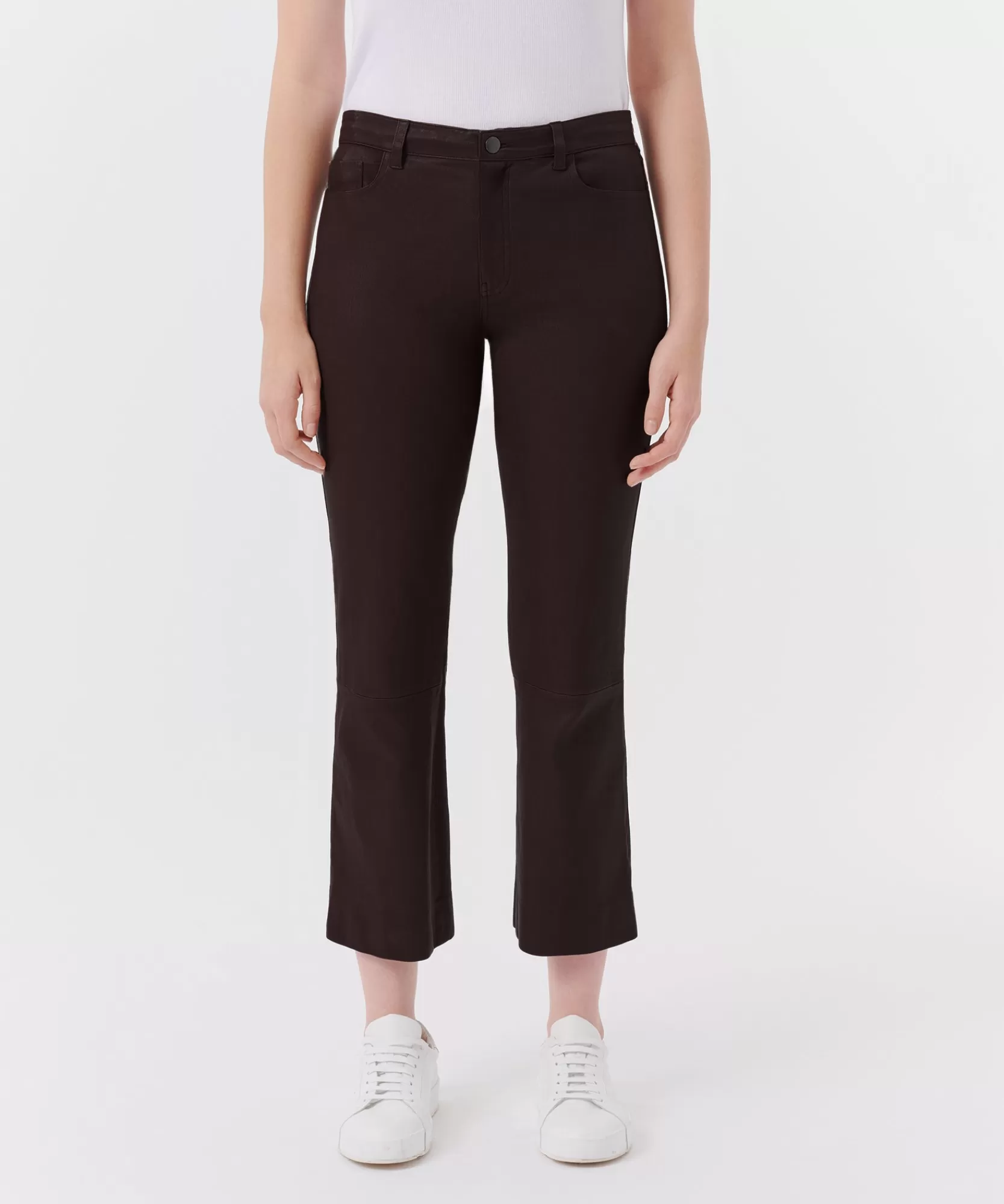 Women ATM Anthony Thomas Melillo Pants & Jumpsuits | Leather Cropped Flare Pant -