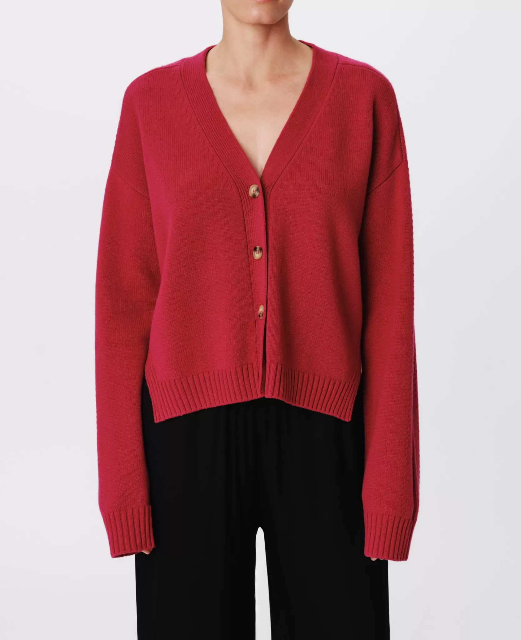 Women ATM Anthony Thomas Melillo Sweats | Sweaters & Cardigans | Merino Wool Blend Long Sleeve Cardigan -