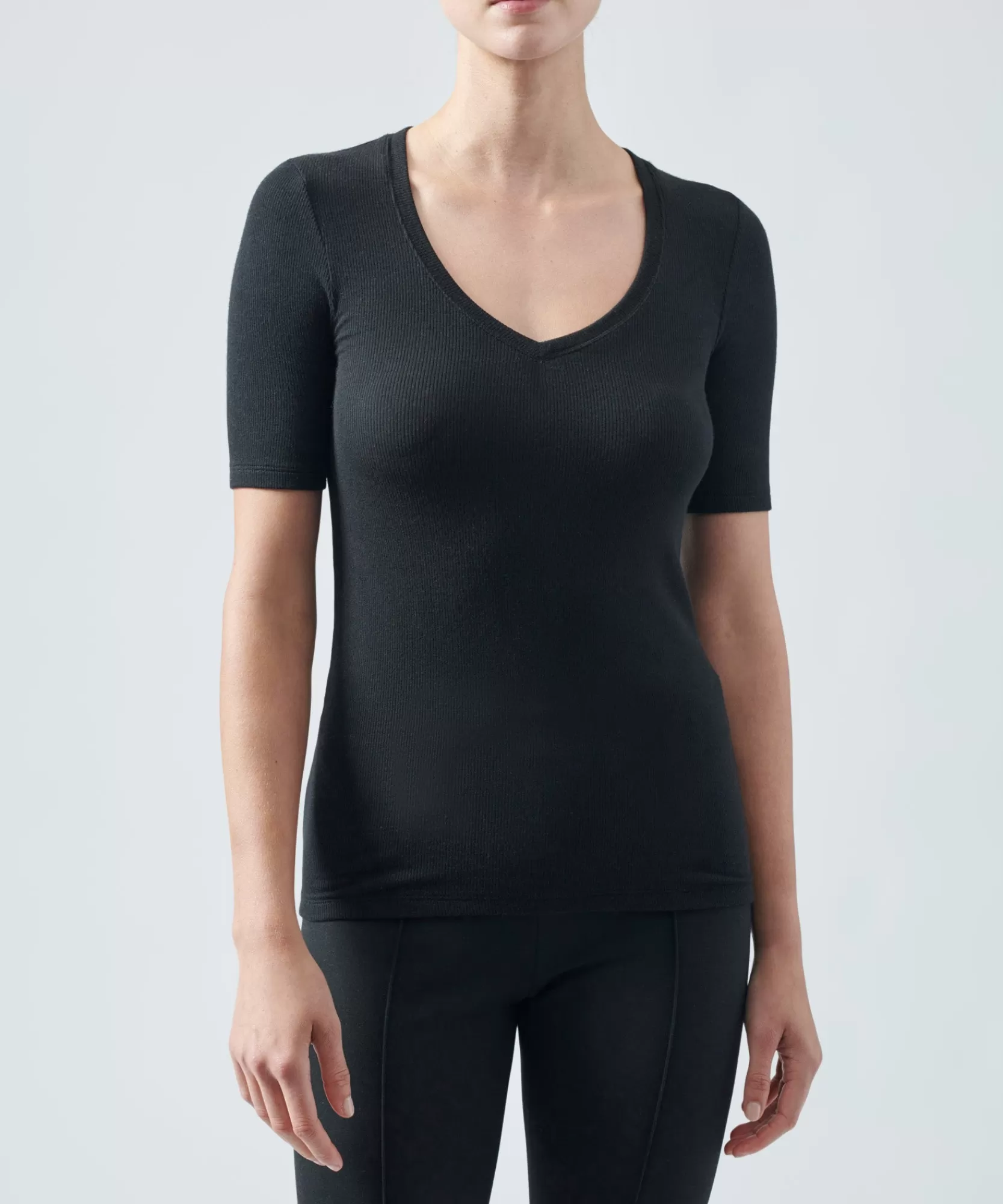 Women ATM Anthony Thomas Melillo T-Shirts | Tops & Jersey Shirts | Modal Rib Short Sleeve V-Neck Tee -