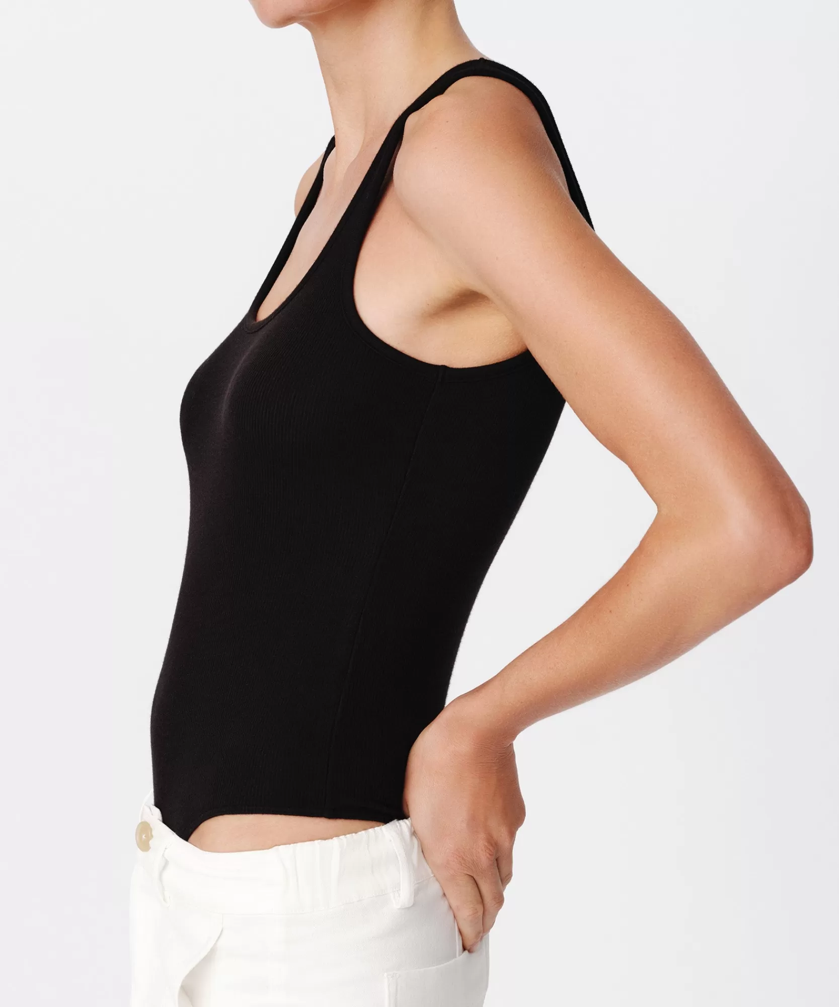 Women ATM Anthony Thomas Melillo Tops & Jersey Shirts | Modal Rib Square Neck Bodysuit -