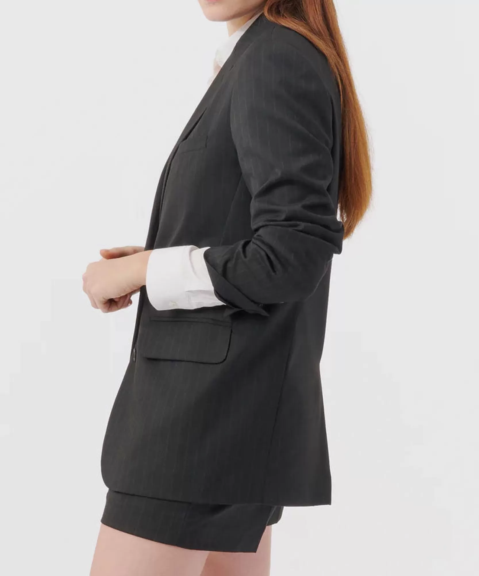 Women ATM Anthony Thomas Melillo Outerwear & Jackets | Pinstripe Twill Boyfriend Blazer -