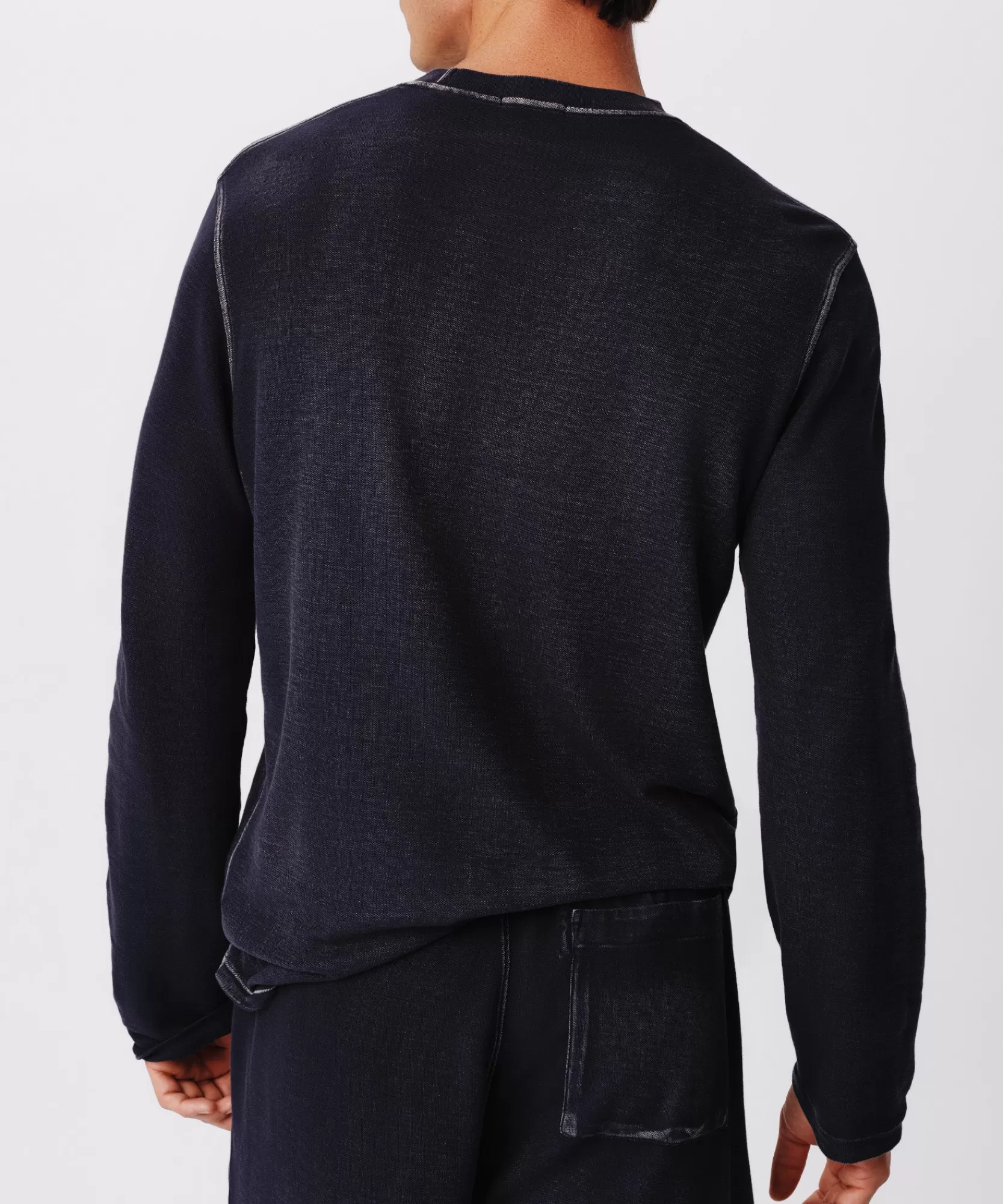 ATM Anthony Thomas Melillo T-Shirts | Pique With Wash Long Sleeve Crew Neck Top -