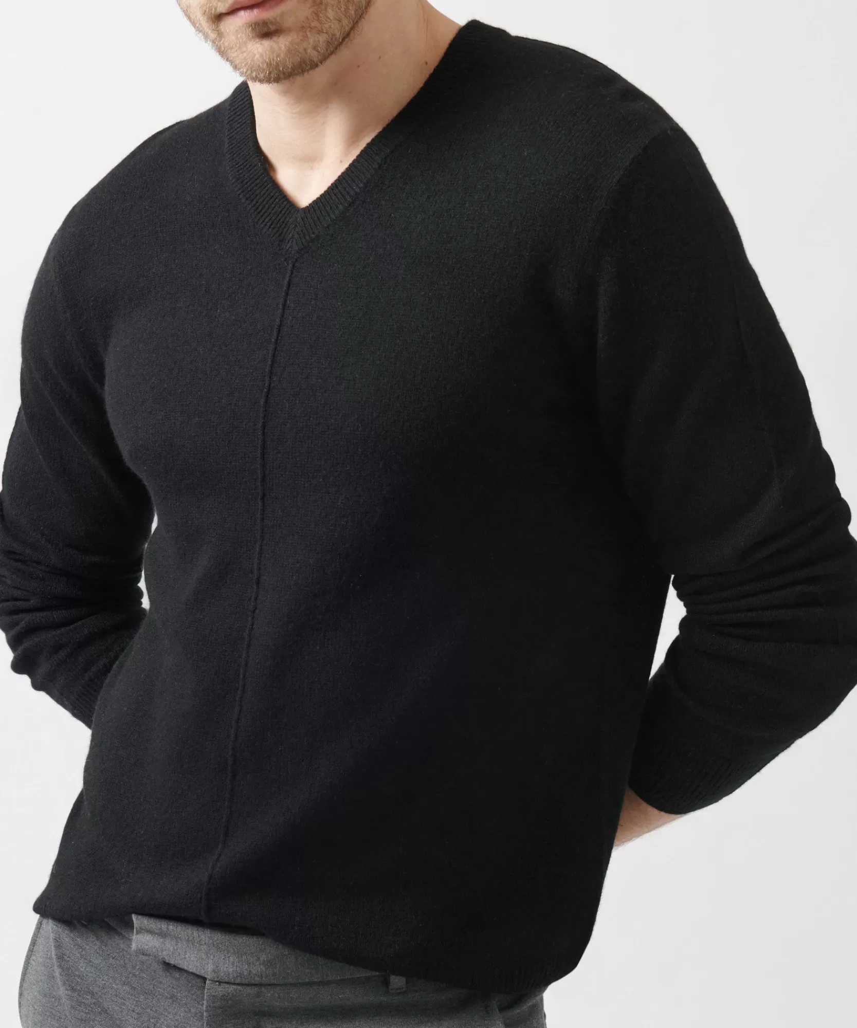 ATM Anthony Thomas Melillo Sweats | Sweaters & Cardigans | Recycled Cashmere Exposed Seam V-Neck Sweater -
