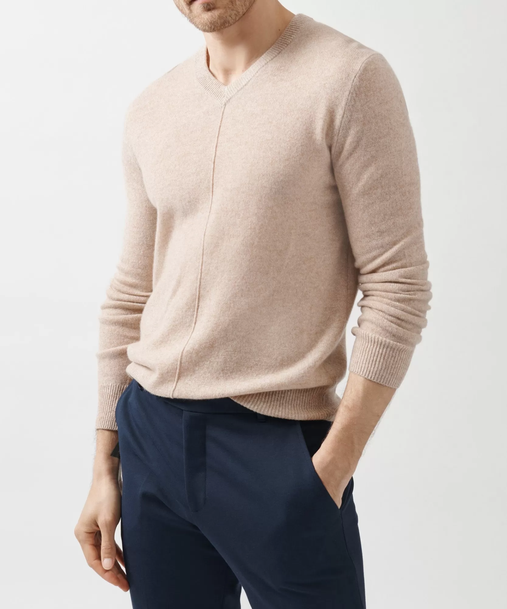 ATM Anthony Thomas Melillo Sweats | Sweaters & Cardigans | Recycled Cashmere Exposed Seam V-Neck Sweater -