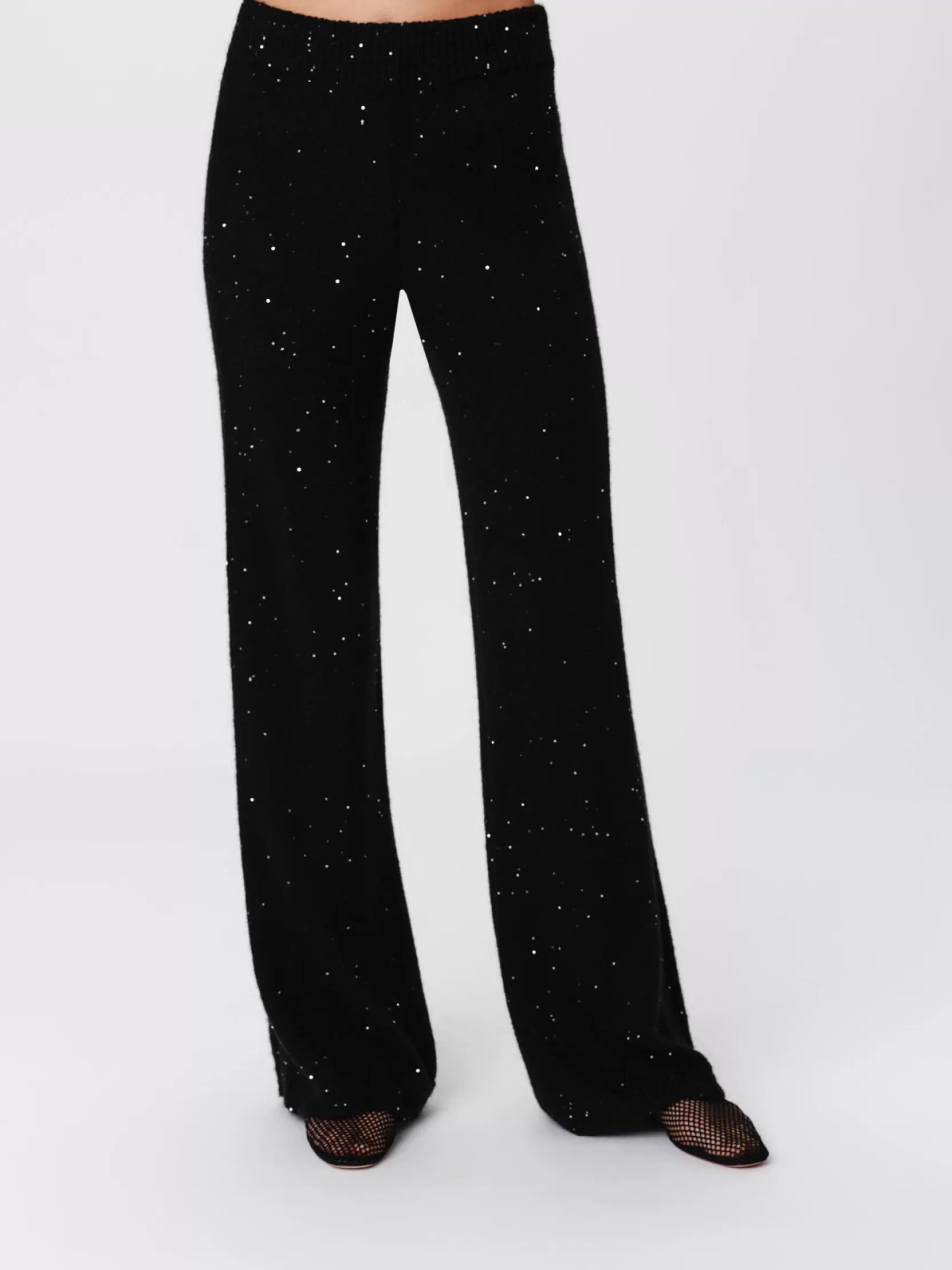 Women ATM Anthony Thomas Melillo Pants & Jumpsuits | Sequin Wool Blend Wide Leg Pant -