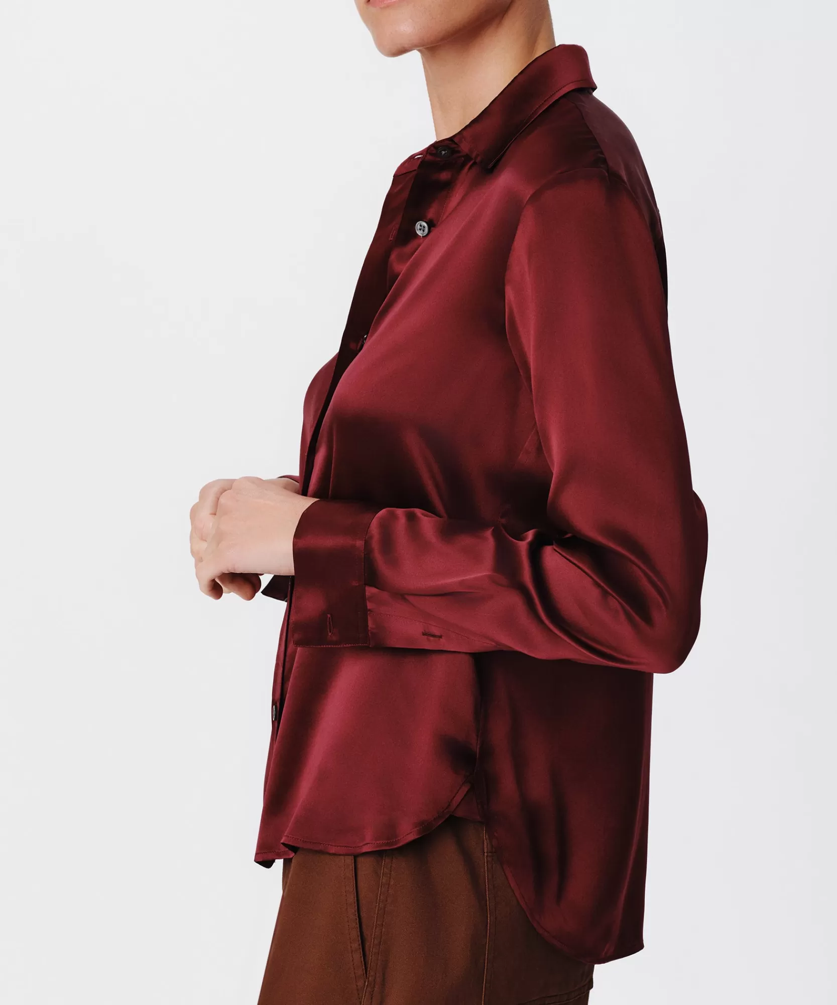 Women ATM Anthony Thomas Melillo Tops & Jersey Shirts | Silk Charmeuse Classic Shirt -
