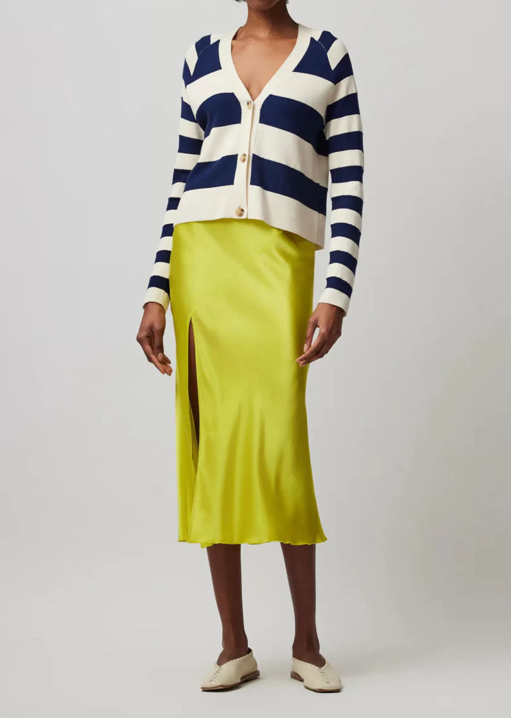 Women ATM Anthony Thomas Melillo Skirts & Shorts | Silk Charmeuse Slit Detail Midi Skirt -