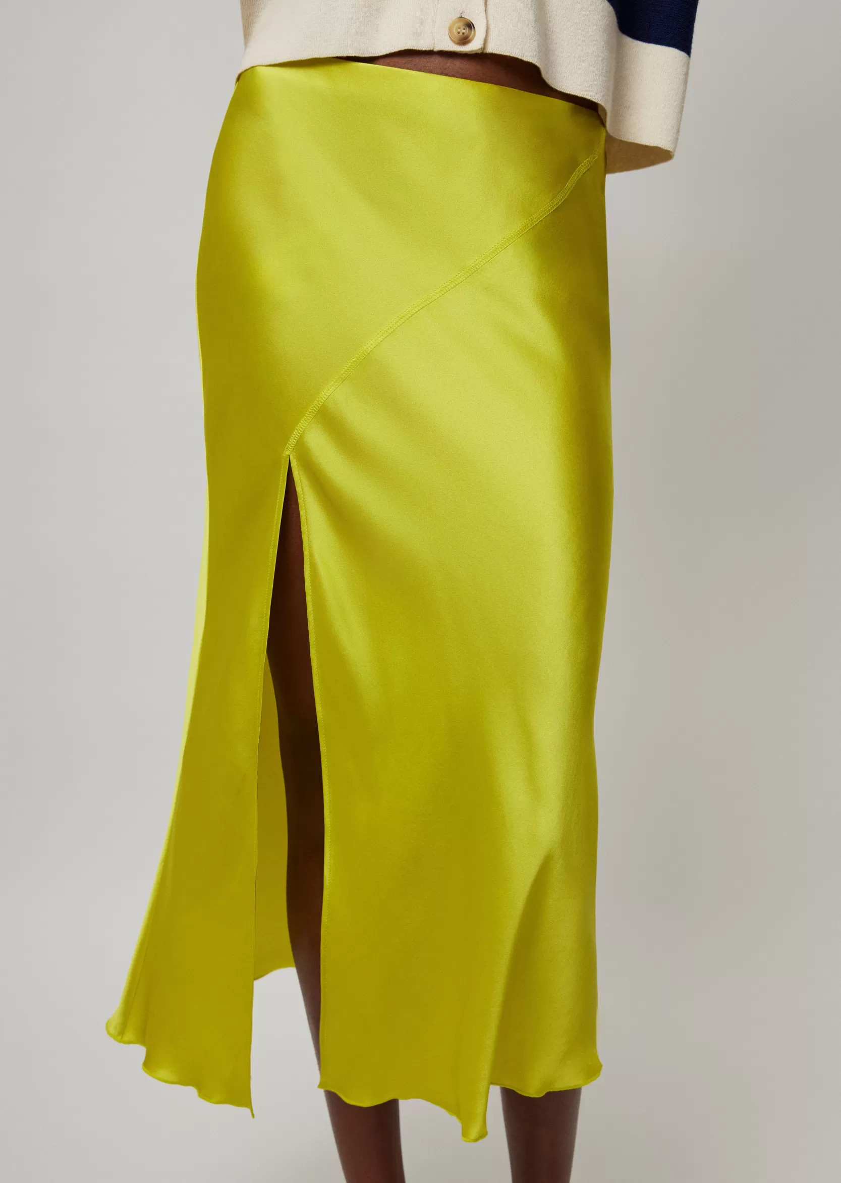 Women ATM Anthony Thomas Melillo Skirts & Shorts | Silk Charmeuse Slit Detail Midi Skirt -