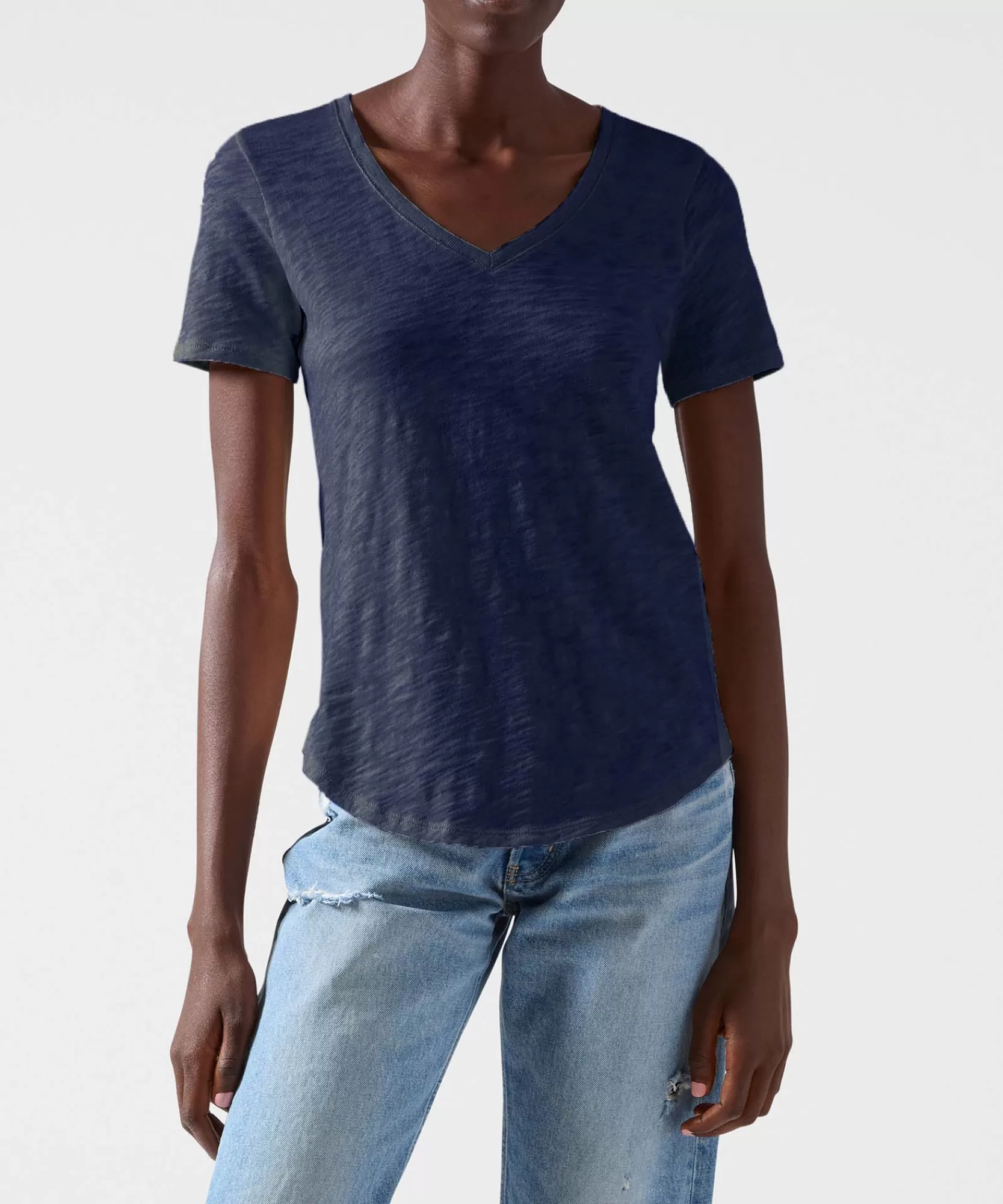 Women ATM Anthony Thomas Melillo Tops & Jersey Shirts | T-Shirts | Slub Jersey Classic V-Neck Tee -