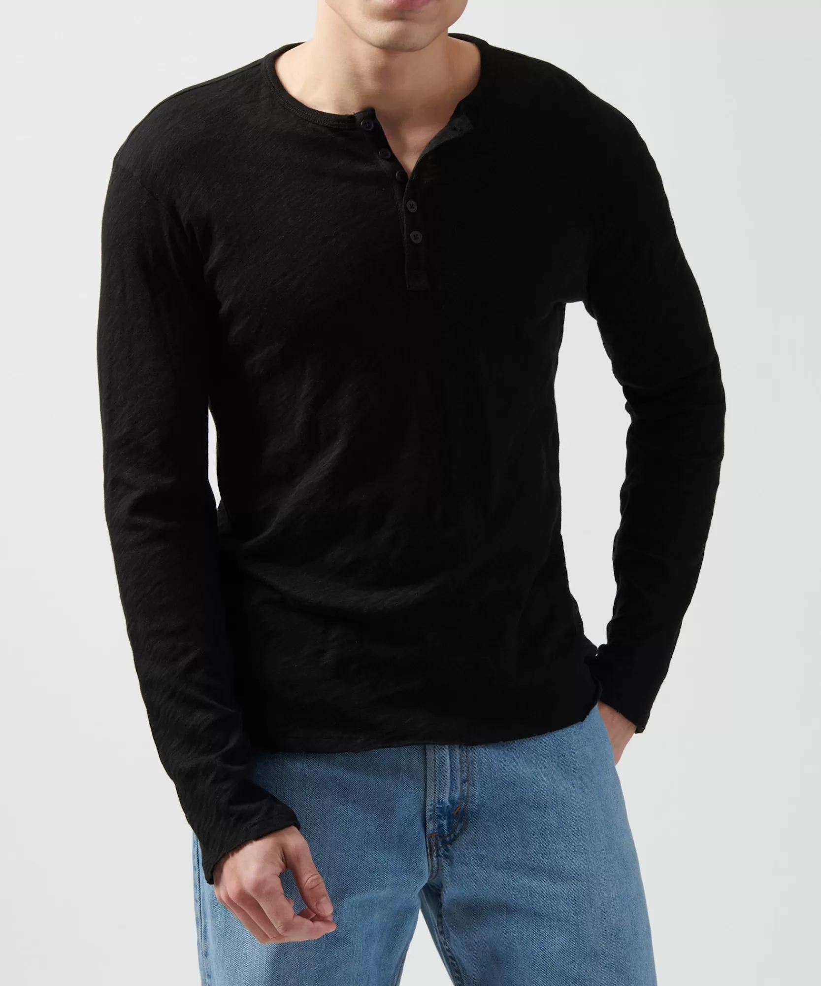 ATM Anthony Thomas Melillo T-Shirts | Slub Jersey Destroyed Wash Henley -
