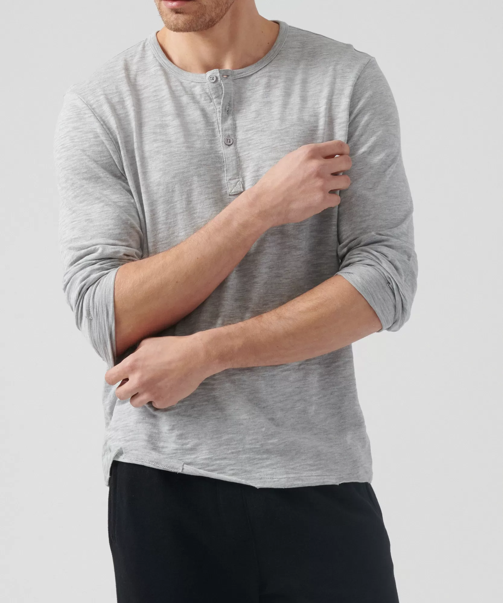 ATM Anthony Thomas Melillo T-Shirts | Slub Jersey Destroyed Wash Henley -
