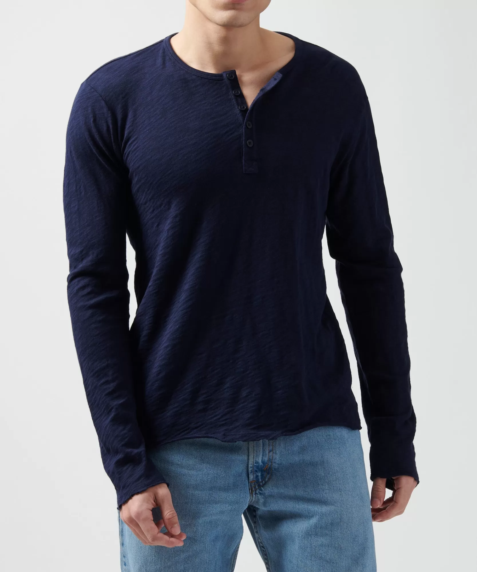ATM Anthony Thomas Melillo T-Shirts | Slub Jersey Destroyed Wash Henley -