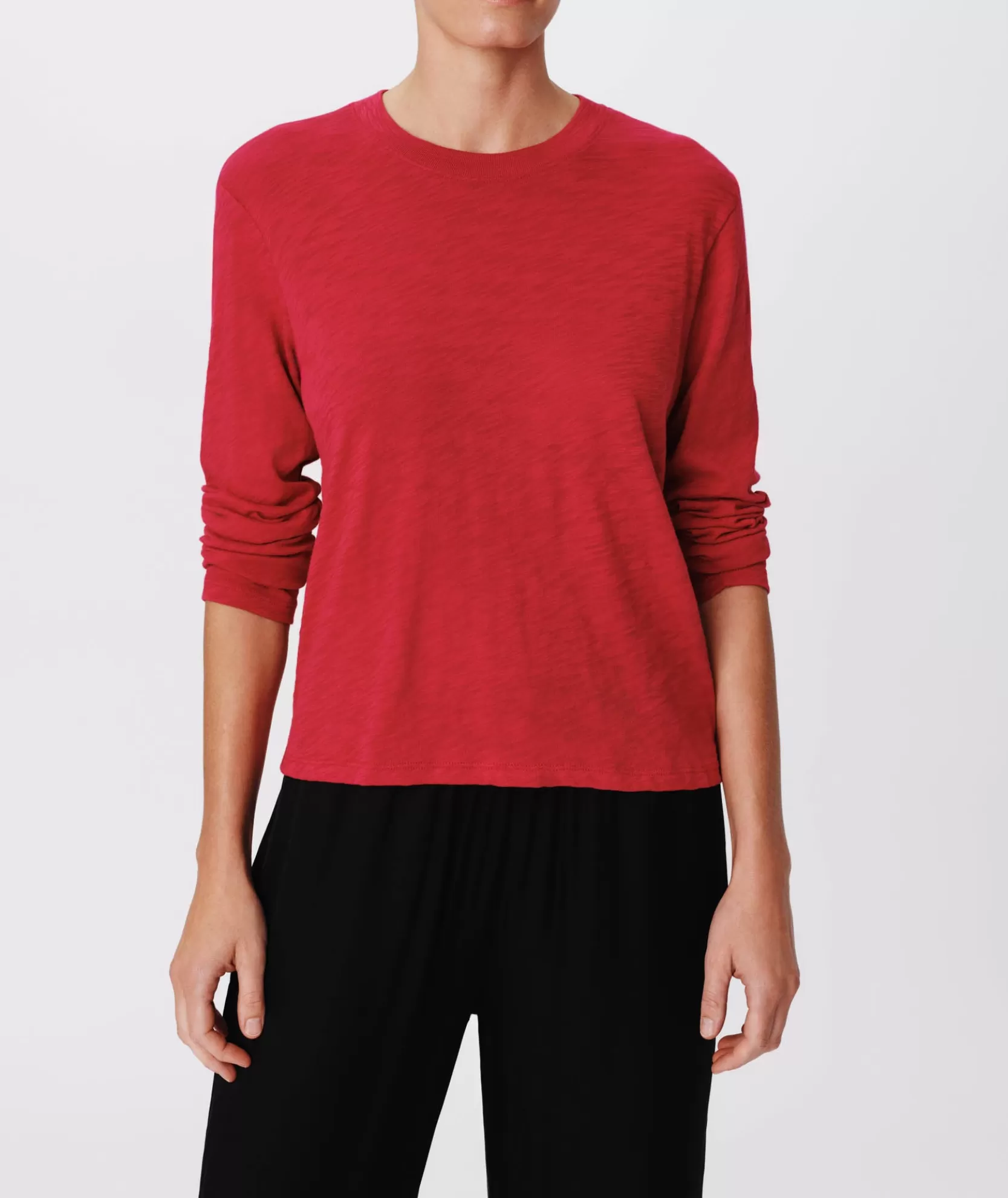 Women ATM Anthony Thomas Melillo Tops & Jersey Shirts | T-Shirts | Slub Jersey Long Sleeve Crop Tee -