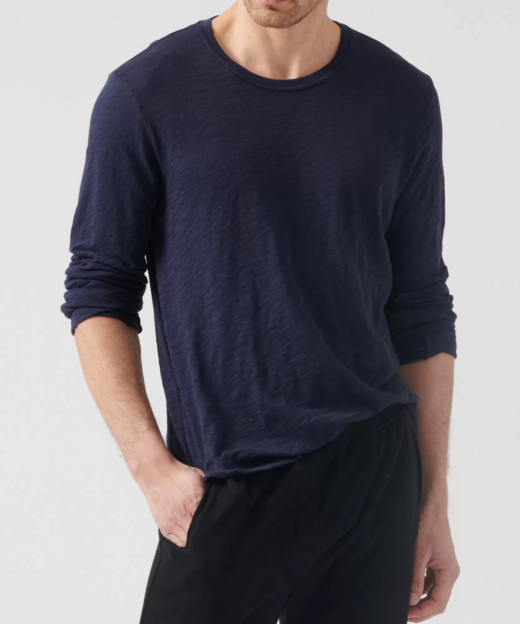 ATM Anthony Thomas Melillo T-Shirts | Slub Jersey Long Sleeve Destroyed Wash Tee -