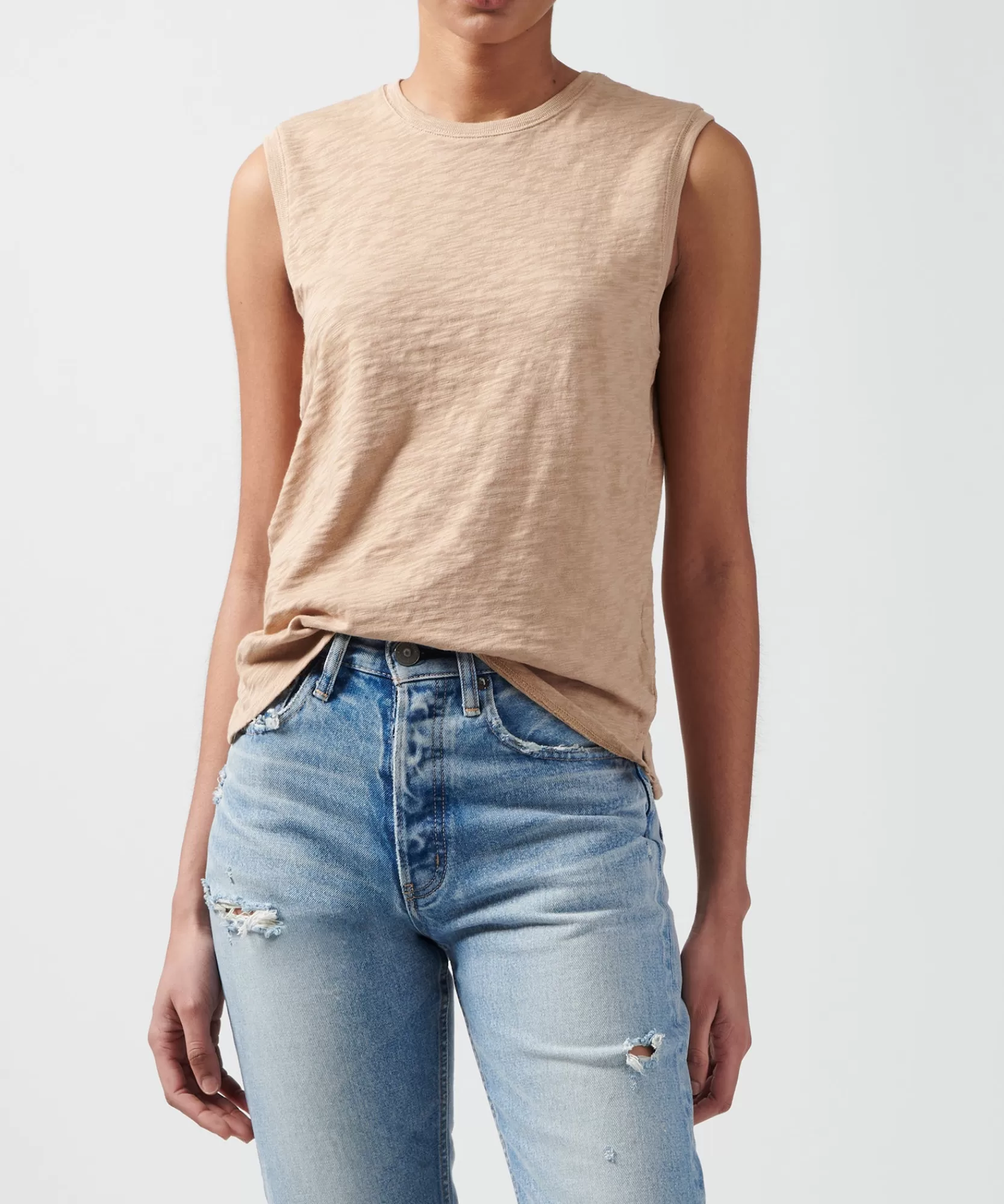 Women ATM Anthony Thomas Melillo Tops & Jersey Shirts | T-Shirts | Slub Jersey Sleeveless Schoolboy Tee -