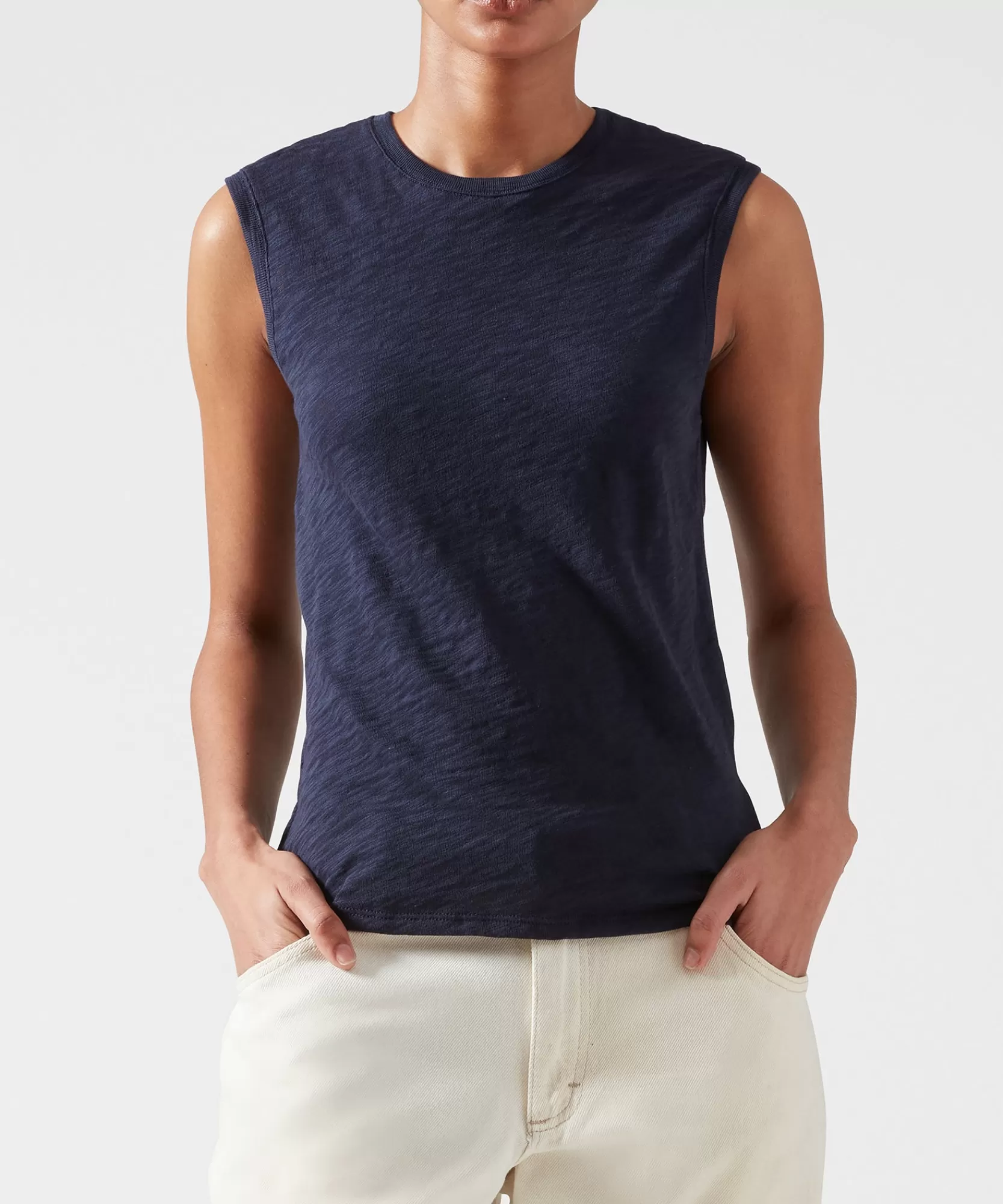 Women ATM Anthony Thomas Melillo Tops & Jersey Shirts | T-Shirts | Slub Jersey Sleeveless Schoolboy Tee -