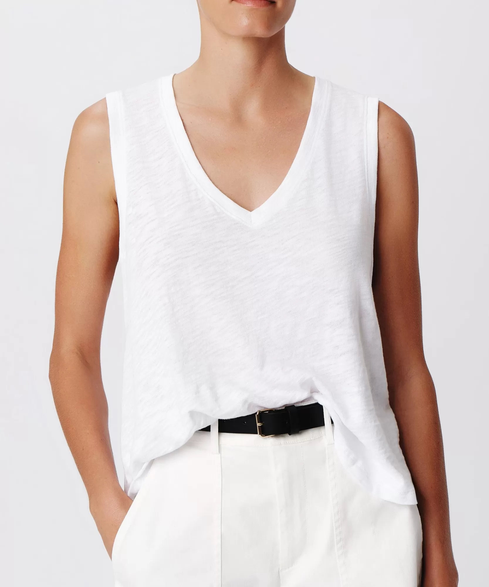 Women ATM Anthony Thomas Melillo Tops & Jersey Shirts | T-Shirts | Slub Jersey V-Neck Tank -
