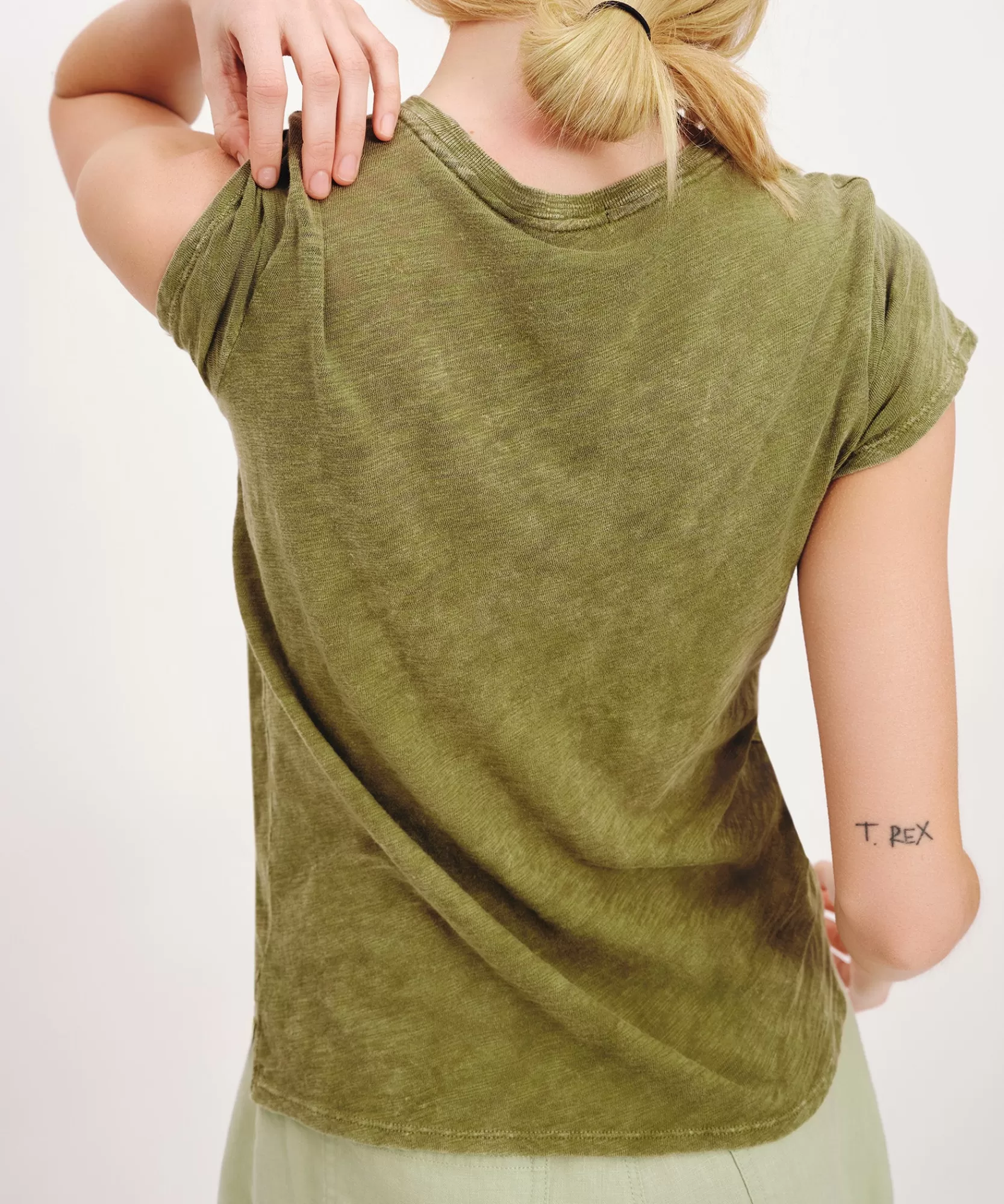 Women ATM Anthony Thomas Melillo Tops & Jersey Shirts | T-Shirts | Slub Jersey With Chroma Wash Schoolboy Short Sleeve Crew Neck Tee -