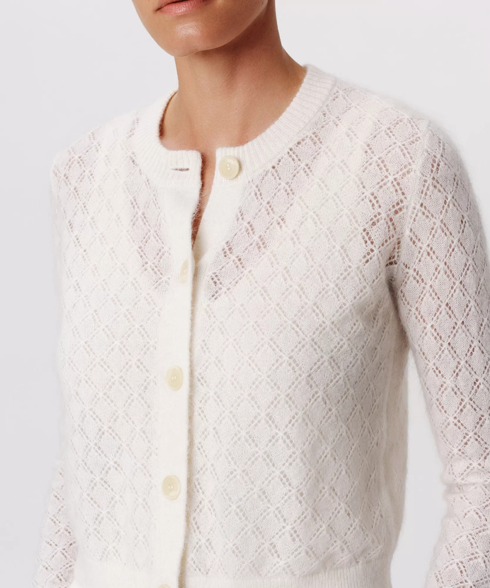 Women ATM Anthony Thomas Melillo Sweats | Sweaters & Cardigans | Wool Blend Textured Cardigan -