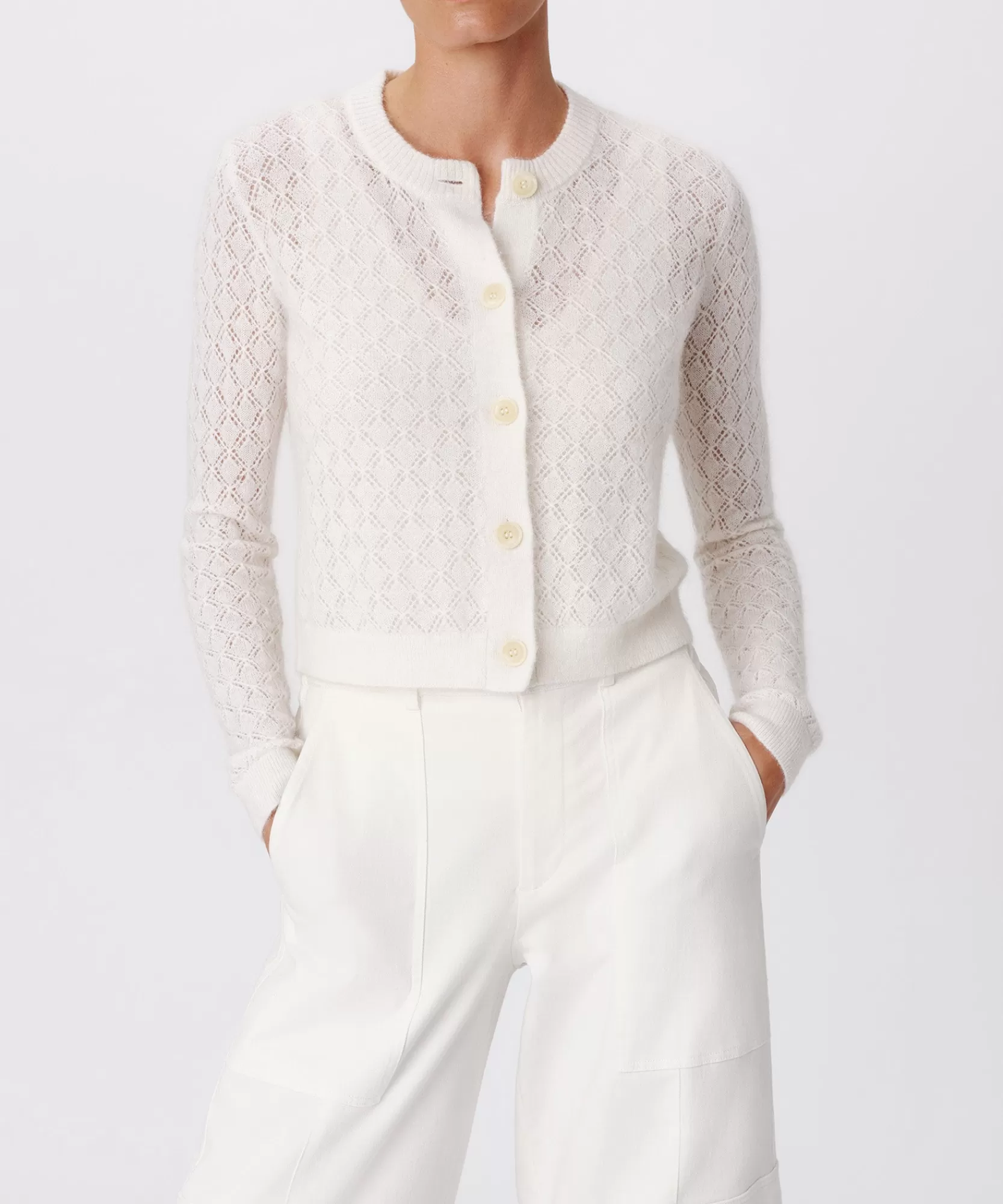 Women ATM Anthony Thomas Melillo Sweats | Sweaters & Cardigans | Wool Blend Textured Cardigan -